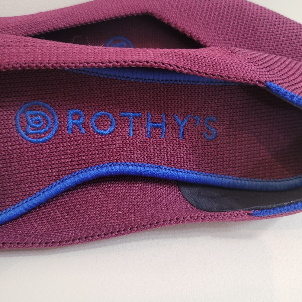 Rothy's The Point Women's Size 5 W US Burgundy Pointed Toe Slip On Flat Shoes - Picture 6 of 15